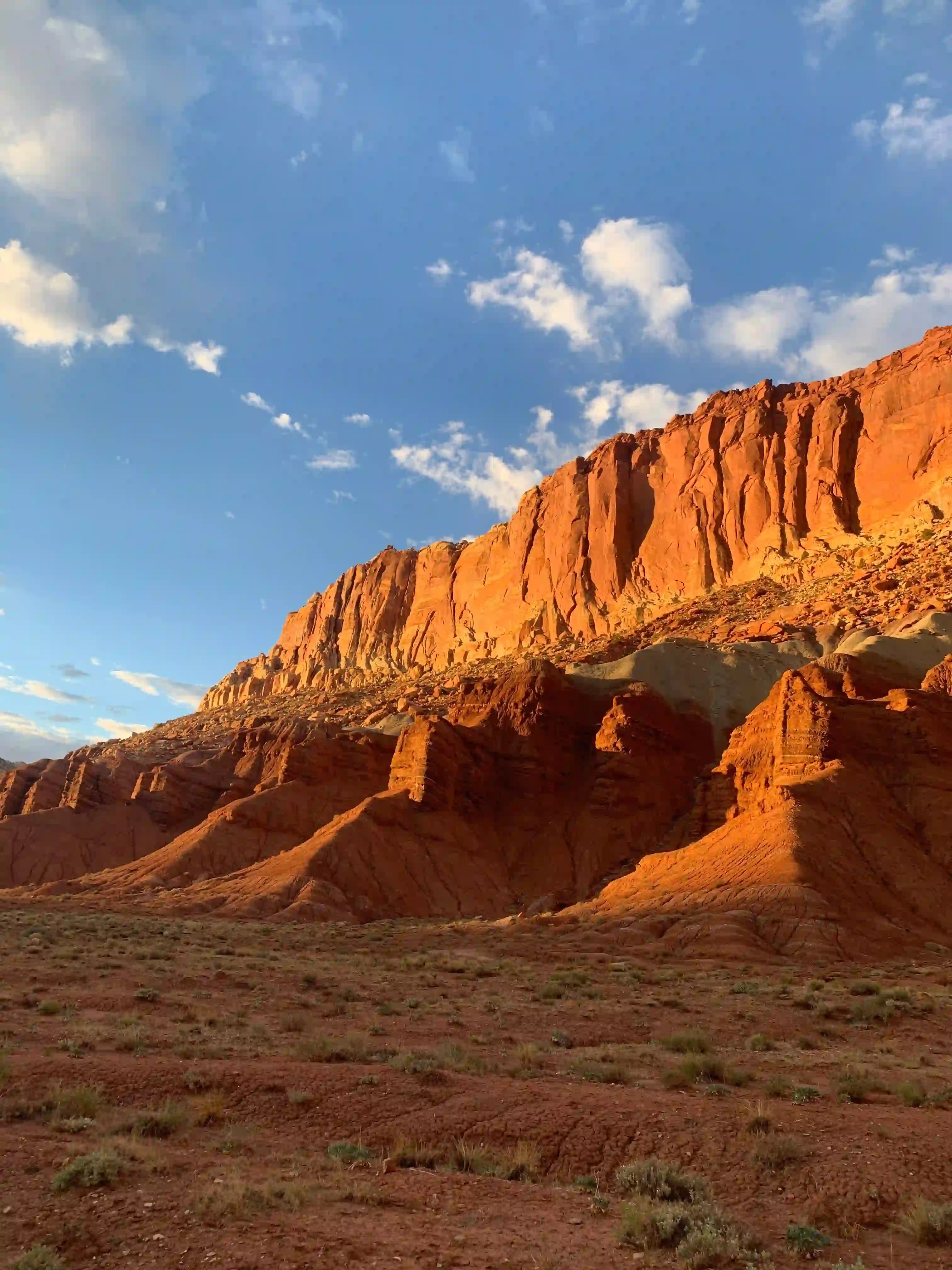 Sunset lights up the red rock of Utah