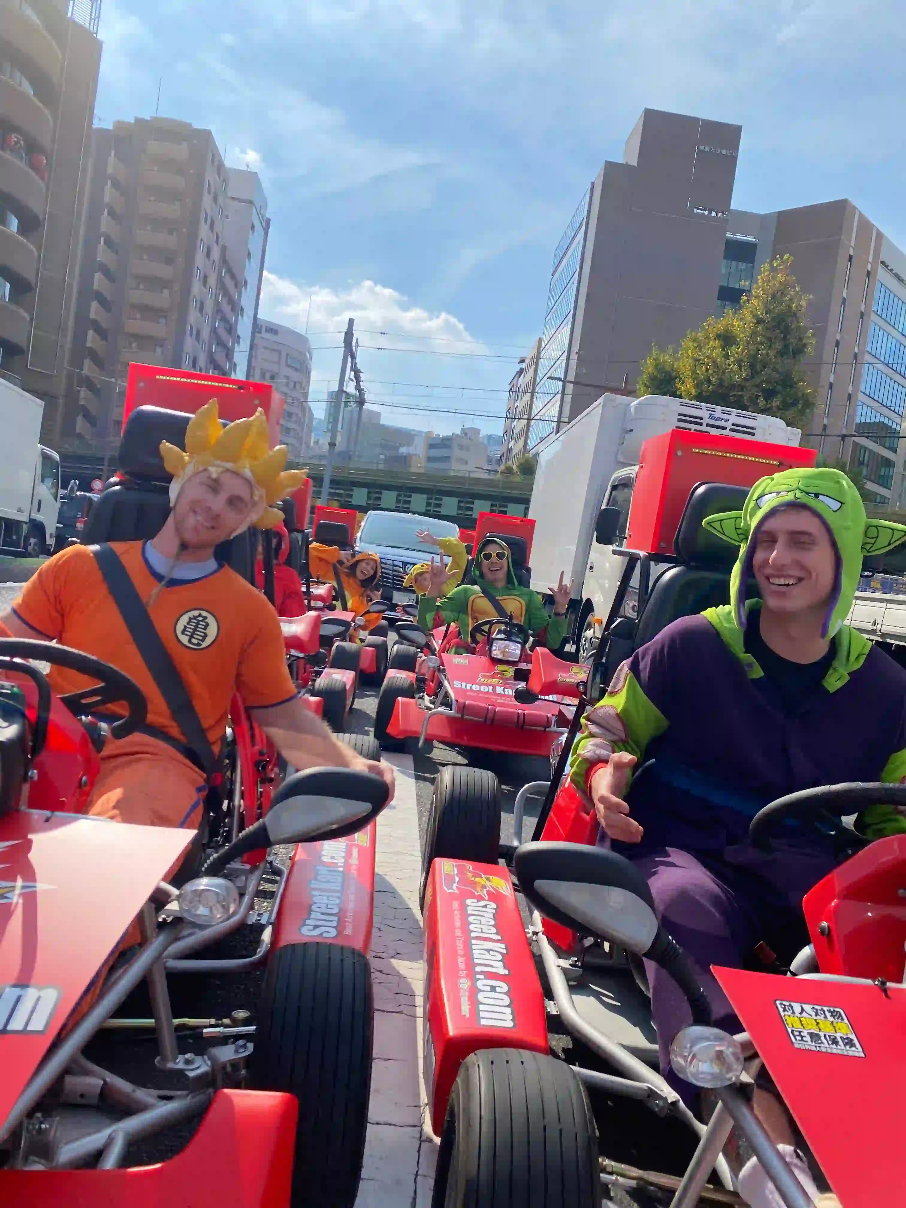 Me and a friend driving real mario karts through Tokyo, Japan