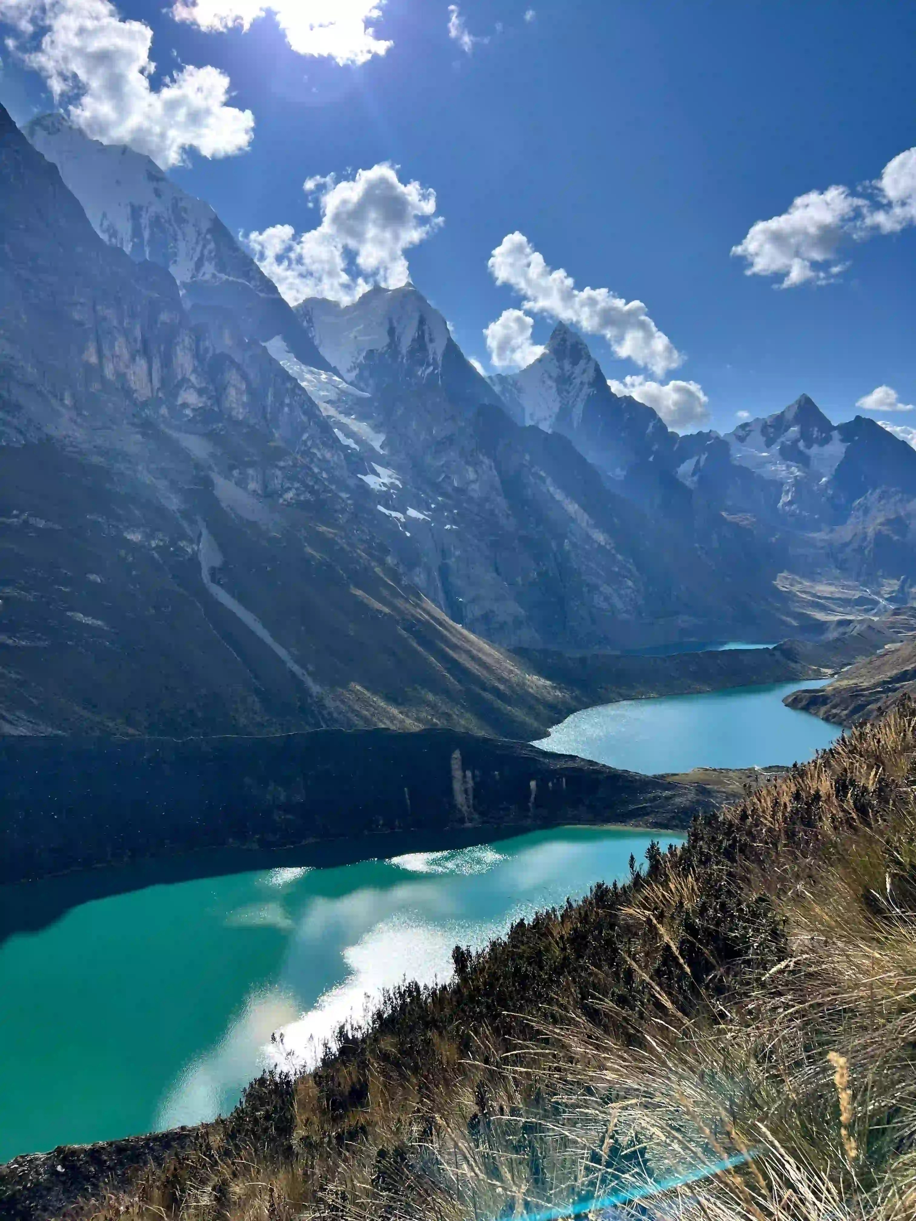 Three lagoons along the Cordillera Huayhuash, Peru