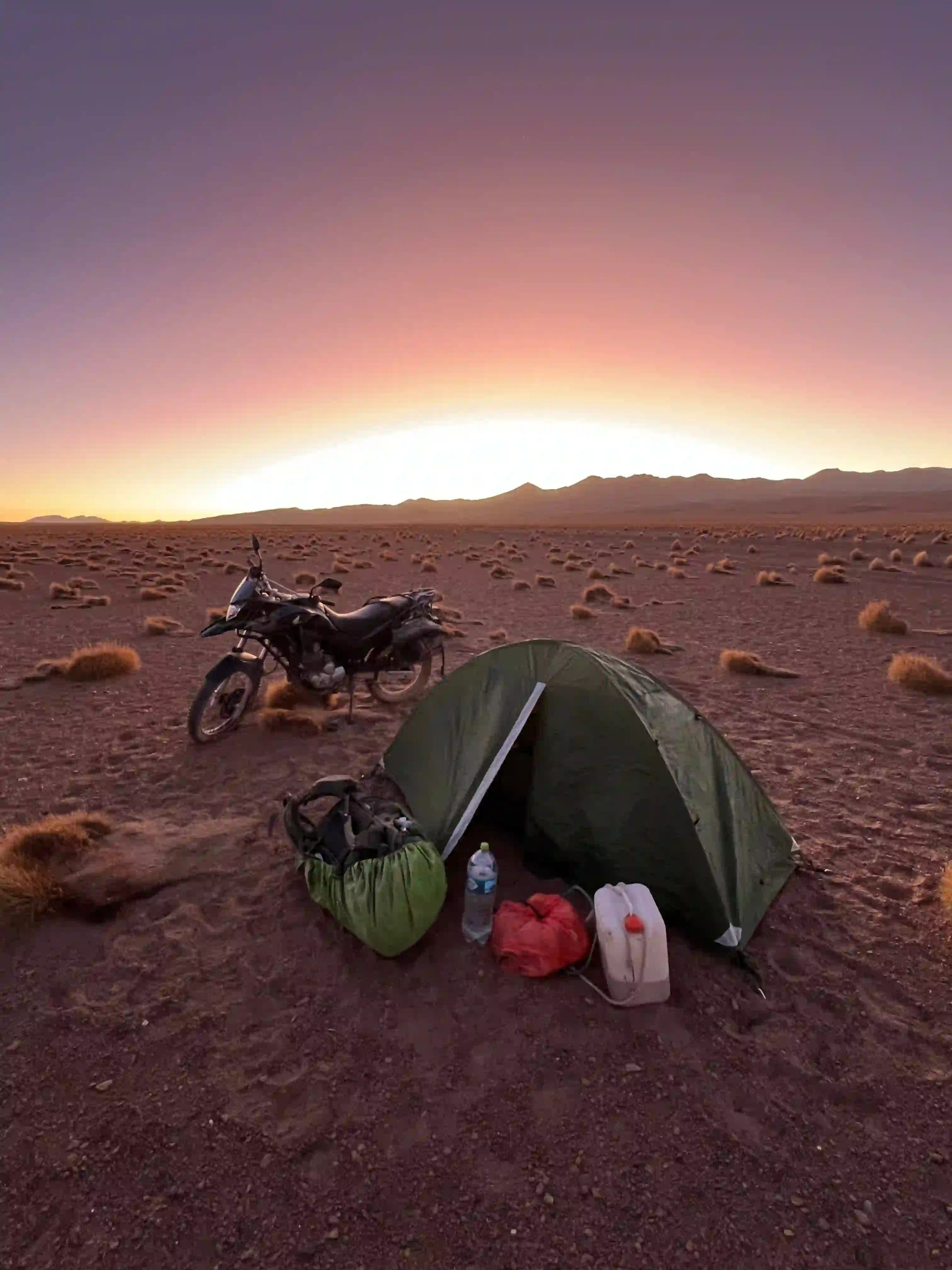 Sunset while camping in the Atacama Desert, Chile