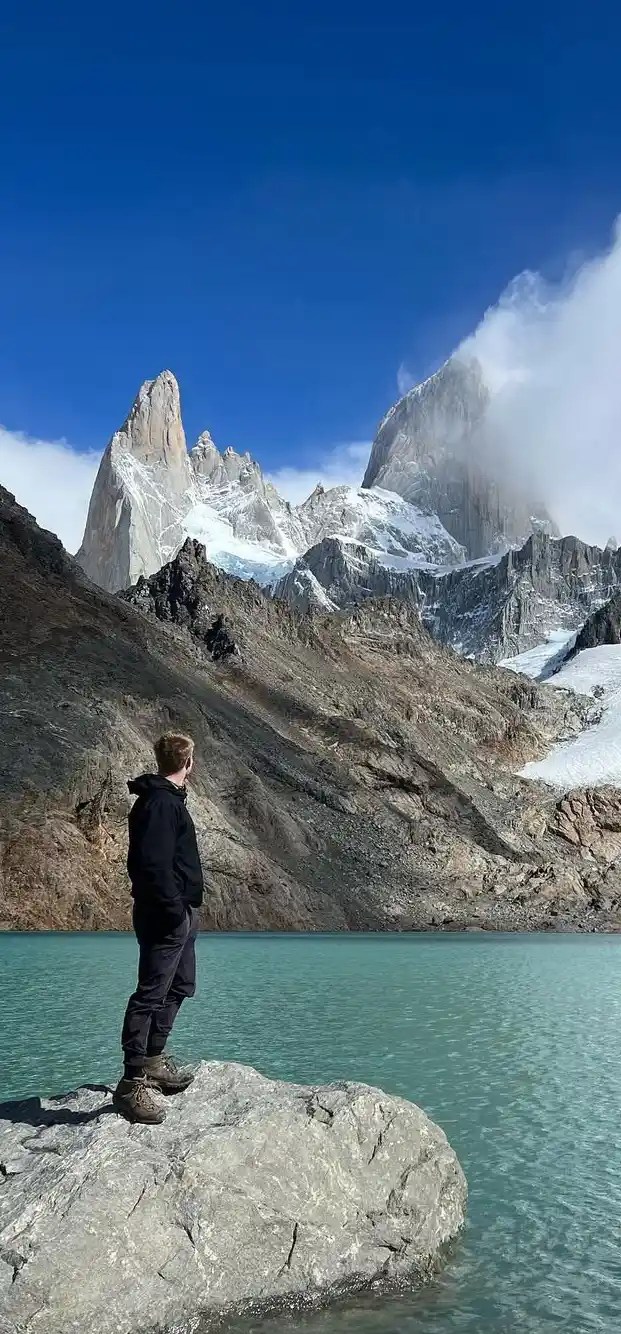 Me looking at Mount Fitz Roy, Argentina